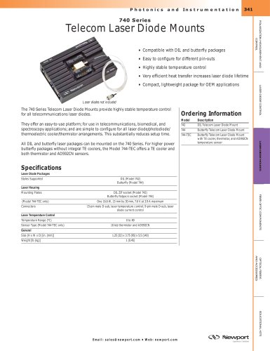 Telecom Laser Diode Mounts, Series 740