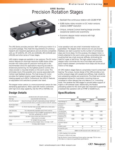 URS Series Precision Rotation Stages  