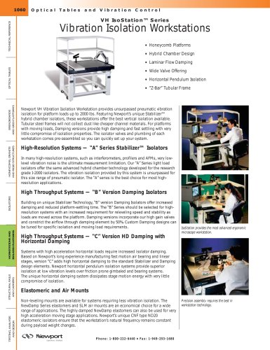 VH IsoStation™ Series Vibration Isolation Workstations  