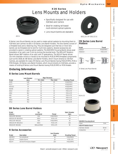 X26 Series Lens Mounts and Holders  