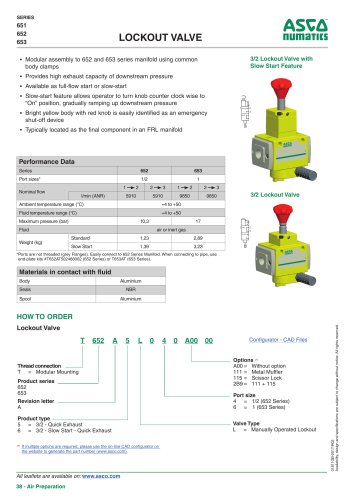 Catalogue-Air Preparation-Valve-651-652-653-1/2-Lock-Out