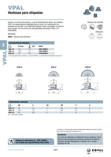 Ventosas Para Etiquetas, Serie VPAL