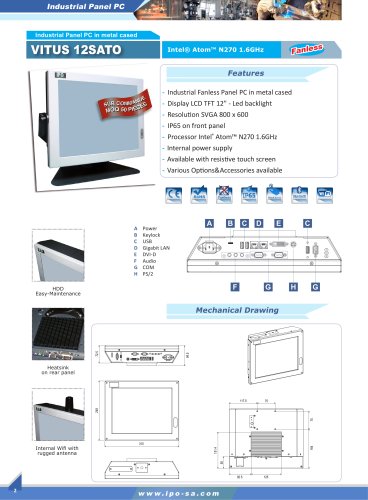 slim metal cased industrial Panel PC