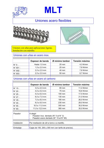  Uniones acero flexibles.