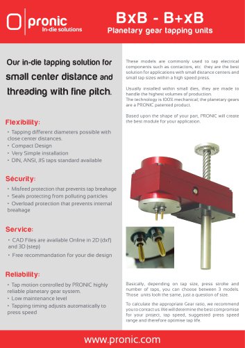 Pronic - B - B+ Range - In-die Tapping Unit