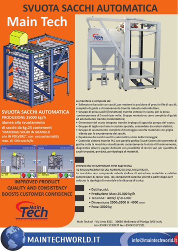 SVUOTASACCHI AUTOMATICA/ AUTOMATIC DEPALETTIZER