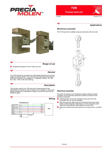 Tension load cell TVN – From 50 to 5000 kg