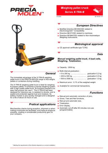 Weighing pallet truck X-TRA-B