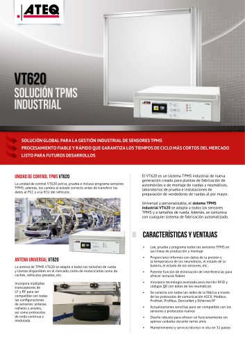 ATEQ VT620: SOLUCIÓN TPMS INDUSTRIAL