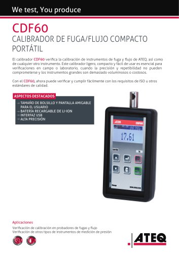 CALIBRADOR DE FUGA/FLUJO COMPACTO PORTÁTIL | CDF60