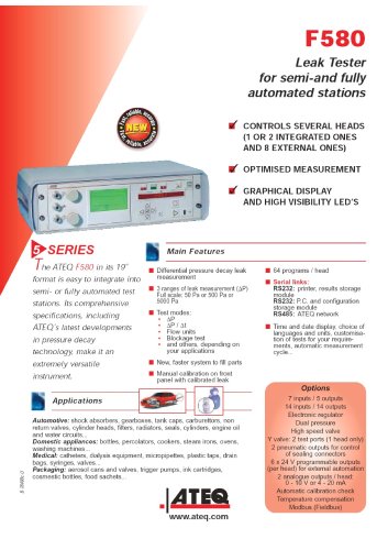 F580: Leak tester - leak testing - Leak test