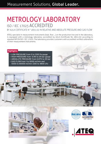 Metrology laboratory accredited (ISO/CEI 17025)