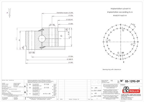 Standard single row ball slewing rings without gear thin sections