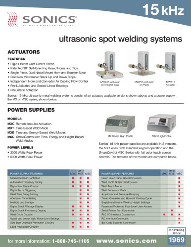 ultrasonic spot welding systems