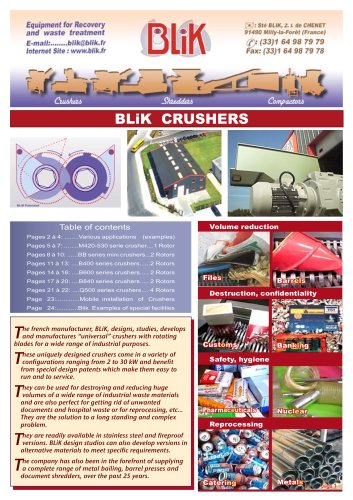 BLIK Crushers - hardware and applications 