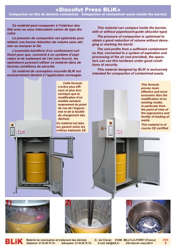 the compactor of contaminated waste