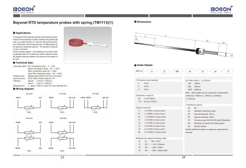 Bayonet RTD temperature probes with spring