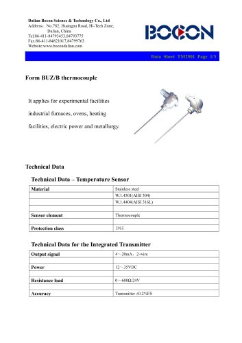 BOCON-thermocouple  -TM2501-industrial furnace