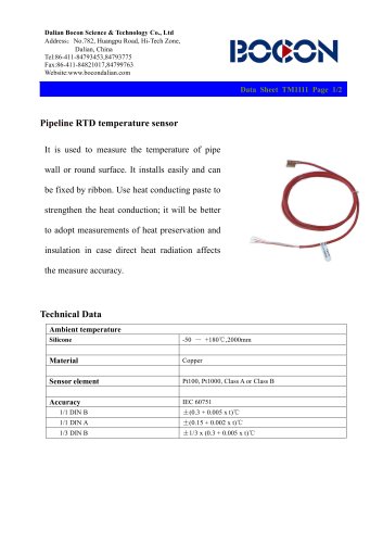 Pipeline temperature sensor TM1111-3