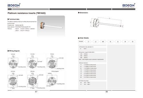 Platinum resistance inserts TM1A02