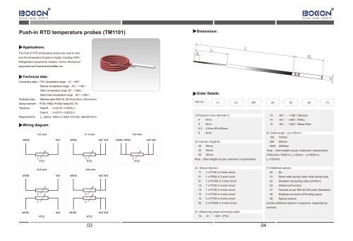 Push-in RTD temperature probes (TM1101)