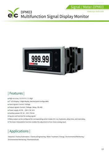 eyc-tech DPM03 Multifunction Signal Display Monitor