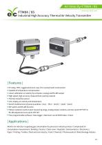 eyc-tech FTM84/85 Industrial Grade High Accuracy Thermal Air Velocity Transmitter