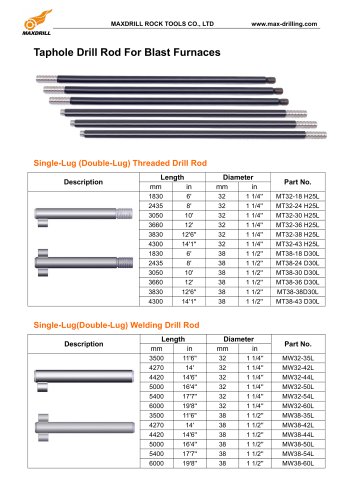 TAPHOLE DRILL ROD