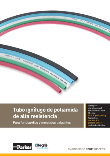 Parker Legris - Tubo ignífugo de poliamida de alta resistencia Para ferrocarriles y mercados exigentes