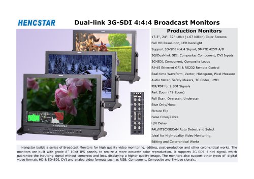 Hengstar Broadcast Monitor HSBM-P2401 for Broadcasters and Video Production