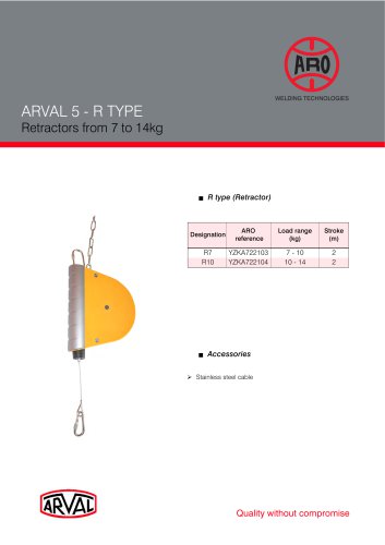 ARVAL 5 - R TYPE Retractors from 7 to 14kg