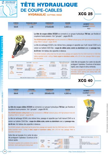 XCG25 - Hydraulic cutting head