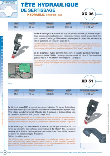 XD51 - Tête hydraulique de sertissage