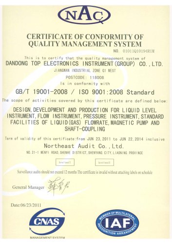 DDTOP ISO 9001 certificate