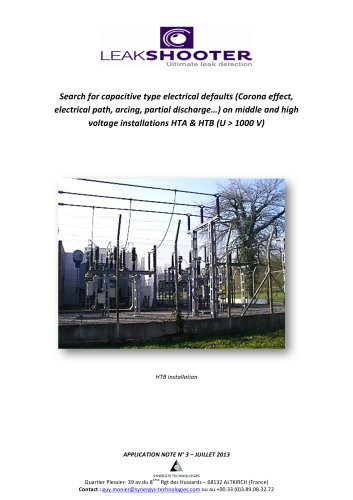 Detection of electrical defaults partial discharges, corona effects