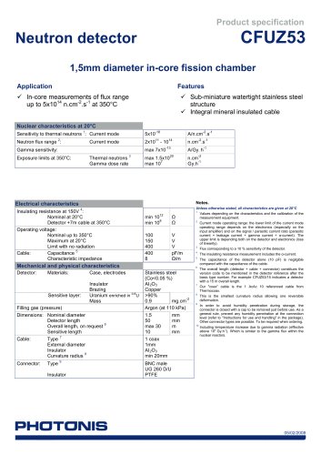 Fission Chambers for In-Core Use CFUZ 53