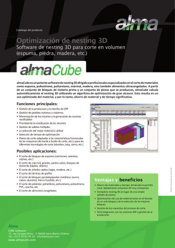 Catálogo del producto almaCube