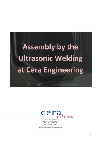 Assembly by the Ultrasonic Welding at Cera Engineering