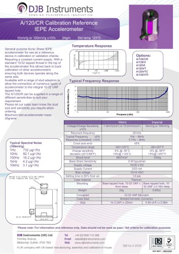 A/120/CR Calibration Reference IEPE Accelerometer