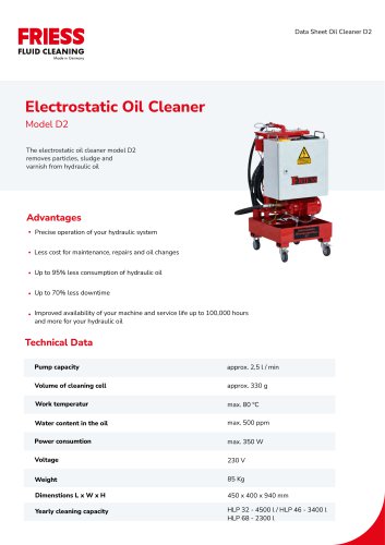 Electrostatic Oil Cleaner D2