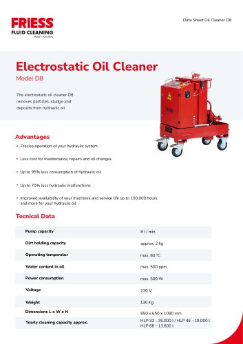 Electrostatic Oil Cleaner D8