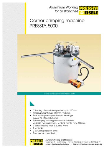 Corner Crimping Machines - Pressta 5000