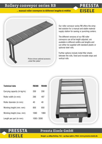 Rollery conveyor series RB