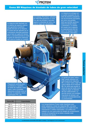 Gama BB Máquinas de biselado de tubos de gran velocidad
