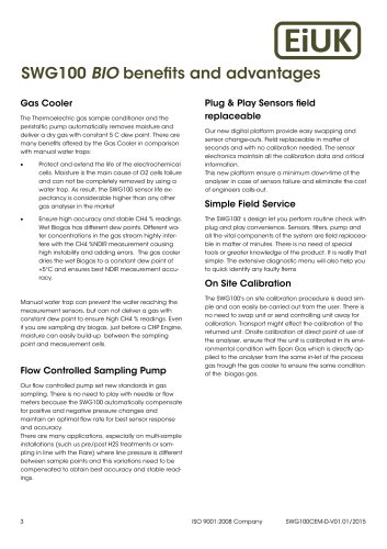 SWG100 BIO benefits and advantages