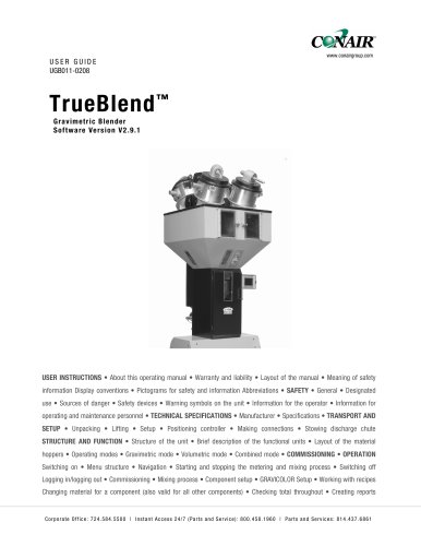 TrueBlend™ Gravimetric Blender Software Version V2.9.1