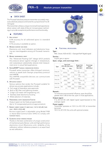 FKA - Absolute pressure transmitter