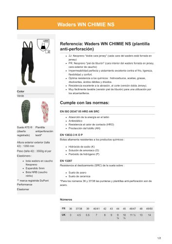 Waders CHIMIE NS