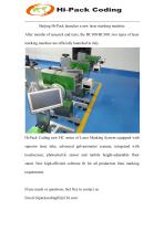 New laser marking machine|Beijing Hi-Pack Coding