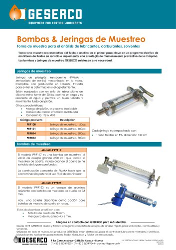 Bombas & Jeringas de Muestreo